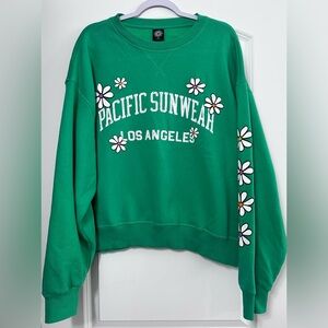 PacSun | Los Angeles Green Floral Graphic Crewneck Sweatshirt Women’s Size M